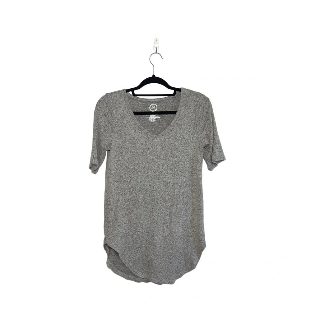 Maurices 24/7 Cozy Beige V-neck Short Sleeve Tunic Tee Xsmall Women’s